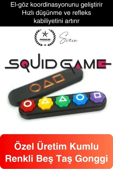 Squid Game 5 Taş Oyunu Seti Kutulu Renkli Geleneksel Kore Gonggi Koordinasyon Aile Parti Aktivite ürün görseli 1
