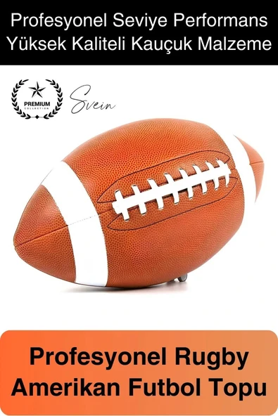 Premium Amerikan Futbol Topu Kauçuk Genç Yetişkin Maç Dikişli Standart Boy Antreman Rugby Spor ürün görseli 1