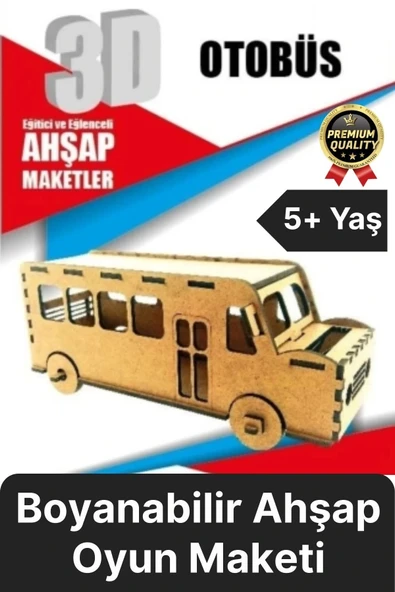 Premium Çocuk Eğitici Öğretici Zeka Geliştirici Boyanabilir 3 Boyutlu Demonte Ahşap Oyun Maketi ürün görseli 1