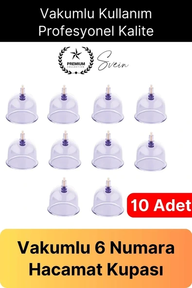 Dayanıklı 10 Adet 6 Numara Hacamat Masaj Kupası Selülit Çatlak Omuz Sırt Bel Tutulması Rahatlatıcı ürün görseli 1