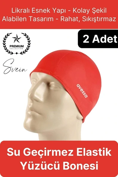 2'li Her Saça Uygun Su Geçirmez Bez Bone Likralı Yüzücü Deniz Havuz Elastik Unisex Kulak Korumalı ürün görseli 1