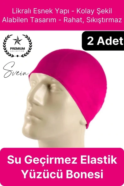 2'li Her Saça Uygun Su Geçirmez Bez Bone Likralı Yüzücü Deniz Havuz Elastik Unisex Kulak Korumalı ürün görseli 1