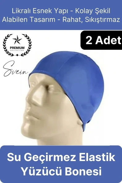 2'li Her Saça Uygun Su Geçirmez Bez Bone Likralı Yüzücü Deniz Havuz Elastik Unisex Kulak Korumalı ürün görseli 1