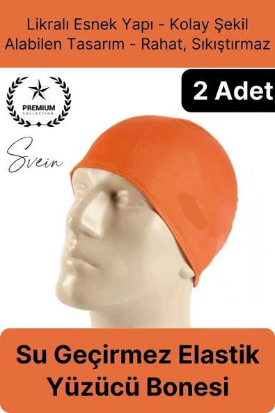 2'li Her Saça Uygun Su Geçirmez Bez Bone Likralı Yüzücü Deniz Havuz Elastik Unisex Kulak Korumalı ürün görseli 1