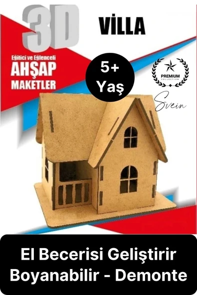 Özel Üretim 3 Boyutlu Minyatür Ham Ahşap Maket Boyanabilir Eğitici Öğretici Motor Beceri Hobi Oyun ürün görseli 1