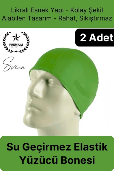 2'li Her Saça Uygun Su Geçirmez Bez Bone Likralı Yüzücü Deniz Havuz Elastik Unisex Kulak Korumalı ürün görseli 1