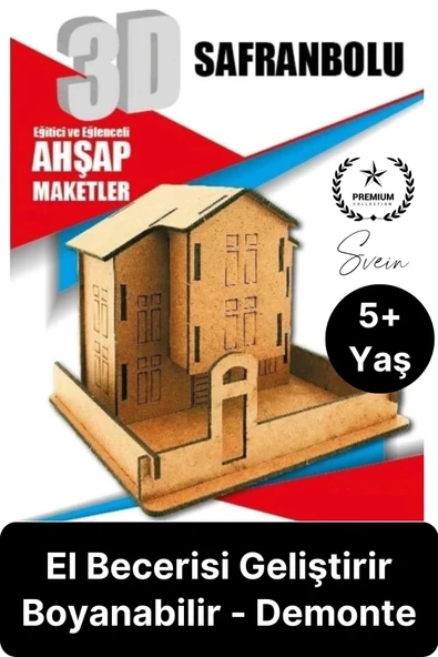 Özel Üretim 3 Boyutlu Minyatür Ham Ahşap Maket Boyanabilir Eğitici Öğretici Motor Beceri Hobi Oyun ürün görseli 1
