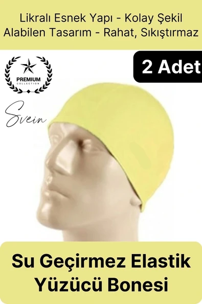 2'li Her Saça Uygun Su Geçirmez Bez Bone Likralı Yüzücü Deniz Havuz Elastik Unisex Kulak Korumalı ürün görseli 1