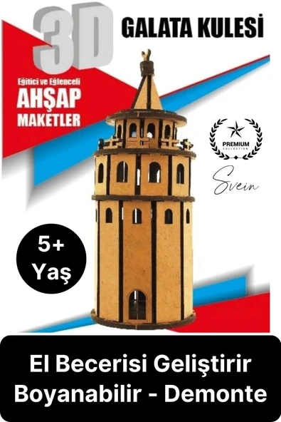Özel Üretim 3 Boyutlu Minyatür Ham Ahşap Maket Boyanabilir Eğitici Öğretici Motor Beceri Hobi Oyun ürün görseli 1