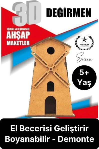 Özel Üretim 3 Boyutlu Minyatür Ham Ahşap Maket Boyanabilir Eğitici Öğretici Motor Beceri Hobi Oyun ürün görseli 1