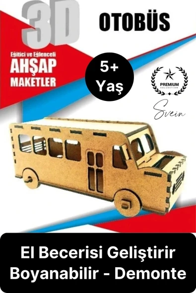 Özel Üretim 3 Boyutlu Minyatür Ham Ahşap Maket Boyanabilir Eğitici Öğretici Motor Beceri Hobi Oyun ürün görseli 1