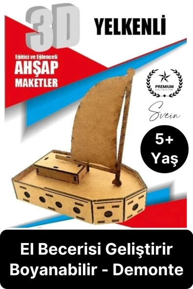 Özel Üretim 3 Boyutlu Minyatür Ham Ahşap Maket Boyanabilir Eğitici Öğretici Motor Beceri Hobi Oyun ürün görseli 1