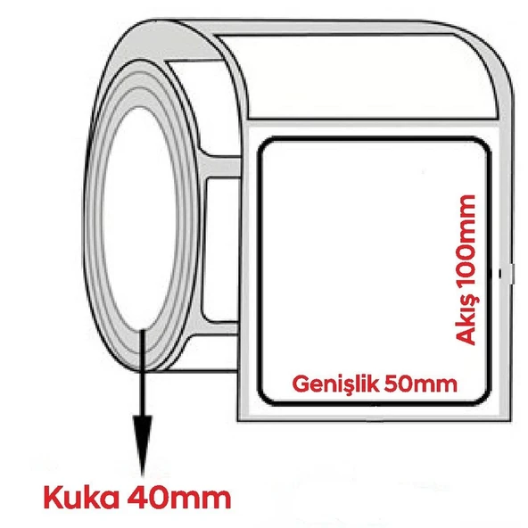 Termal Çok Amaçlı Barkod Etiketi 100x50mm (1000 li Rulo) ürün görseli 1