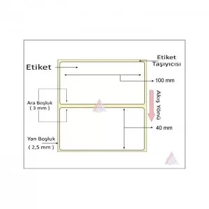 KUŞE BARKOD ETİKETİ 40X100 1000´LİK - Resim 2