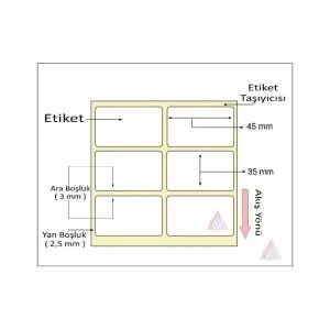 KUŞE BARKOD ETİKETİ 35X45 2000´Lİ - Resim 2