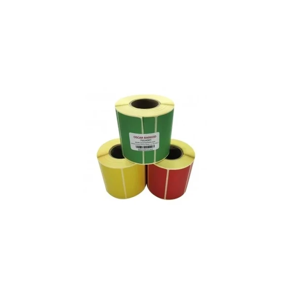RENKLİ TERMAL BARKOD ETİKETİ 40X80 750´Lİ (SARI) ürün görseli 1