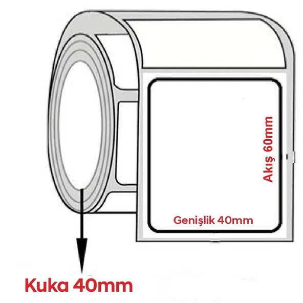 Kuşe Barkod Etiketi 60x40mm (1000 li Rulo) ürün görseli 1