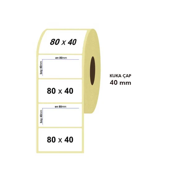 Tanex Barkod Etiketi Termal 80x40 40mm Çap 1000'li ürün görseli 1