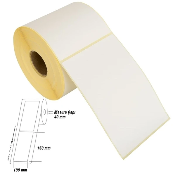 Kuşe Ekstra Geniş Barkod Etiketi 150x100mm (500 li Rulo) ürün görseli 1