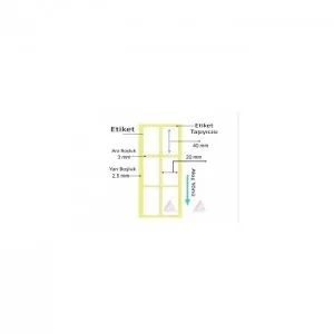 TERMAL BARKOD ETİKETİ 40X20 2 Lİ 2000 Lİ - Resim 2