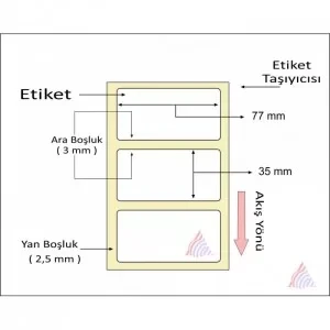 TERMAL BARKOD ETİKETİ 35X75 1000 LİK - Resim 2