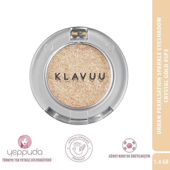 Klavuu Urban Pearlsation Sparkle Eyeshadow Crystal Gold #Sp3 - İnci Tozu İçeren Far ürün görseli 1