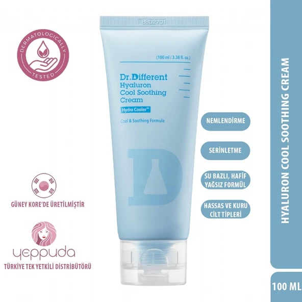 Dr.Different Hyaluron Cool Soothing Cream - Hassas ve Kuru Cilt Tipleri İçin Nemlendirici & Serinletici Krem ürün görseli 1