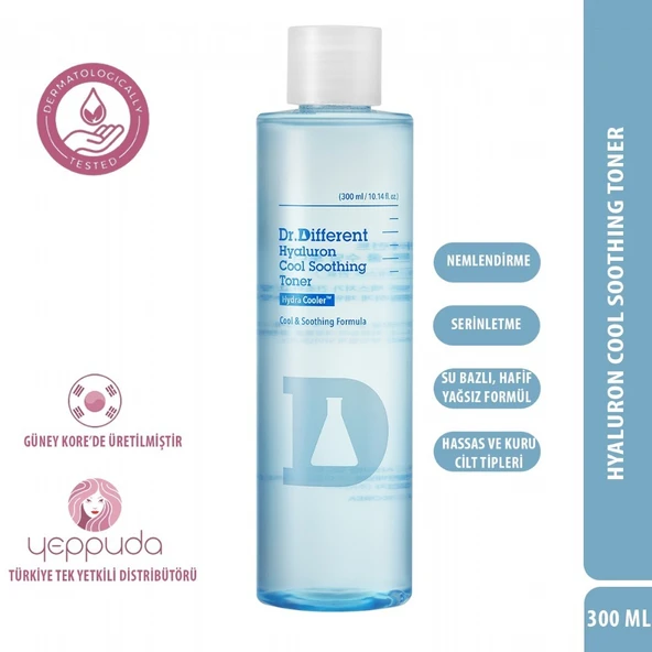 Dr.Different Hyaluron Cool Soothing Toner - Hassas ve Kuru Cilt Tipleri İçin Nemlendirici & Serinletici Tonik ürün görseli 1