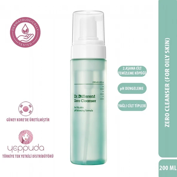 Dr.Different Zero Cleanser - Yağlı Cilt Tipleri İçin Hafif Formüllü Köpük Temizleyici (2.Aşama) ürün görseli 1
