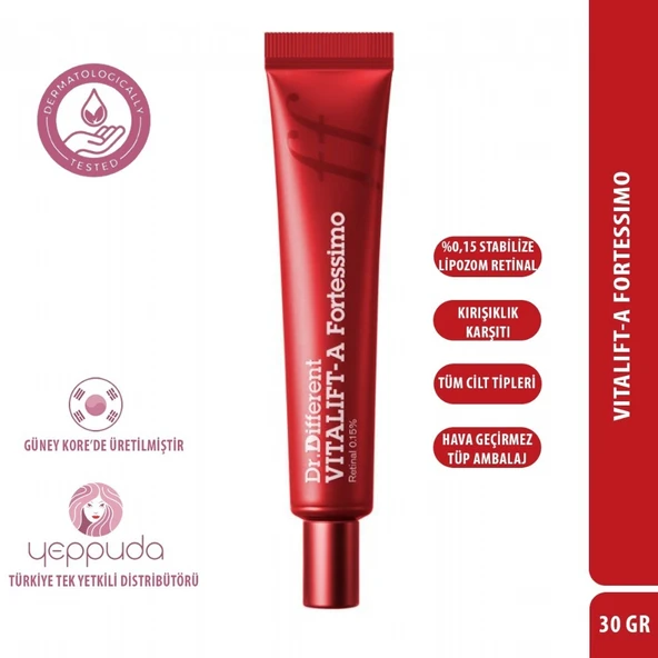 Dr.Different Vitalift-A Fortessimo - Yaşlanma ve Kırışıklık Karşıtı %0.15 Stabilize Lipozom Retinal İçeren Gece Kremi ürün görseli 1