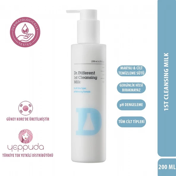 Dr.Different 1st Cleansing Milk - pH Dengeleyici Yüz ve Makyaj Temizleme Sütü (1.Aşama) ürün görseli 1