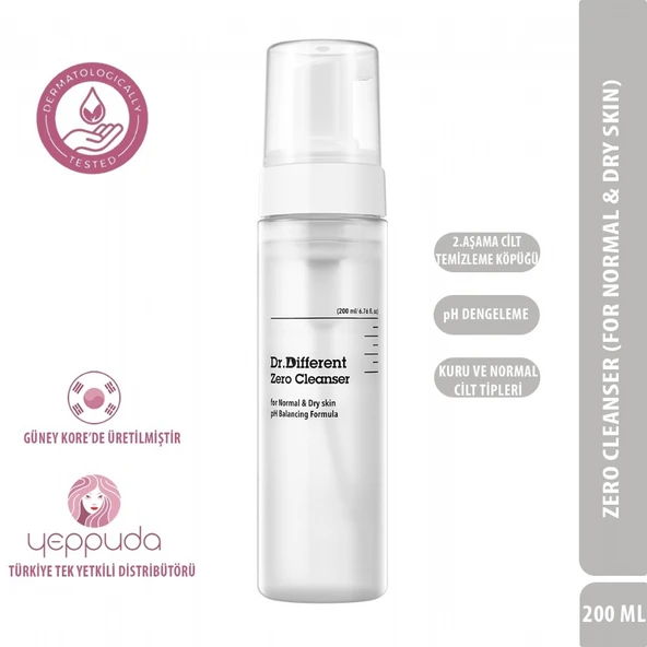 Dr.Different Zero Cleanser - Kuru ve Normal Cilt Tipleri İçin Hafif Formüllü Köpük Temizleyici (2.Aşama) ürün görseli 1