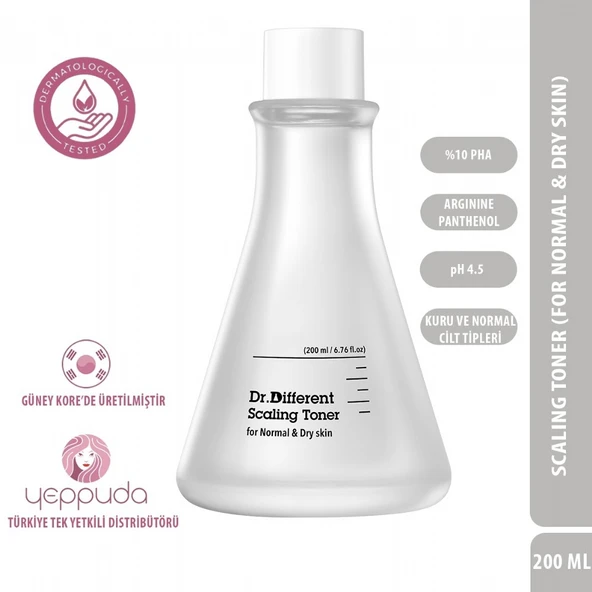 Dr.Different Scaling Toner - Kuru ve Normal Cilt Tipleri İçin %10 PHA İçerikli Tonik ürün görseli 1