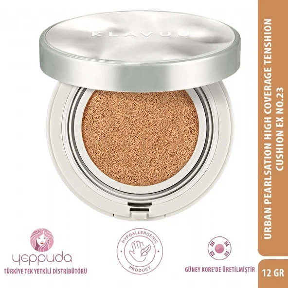 Klavuu Urban Pearlsation High Coverage Tenshion Cushion Ex No.23 SPF50+PA++++ - Yüksek Kapatıcı Cushion Fondöten ürün görseli 1