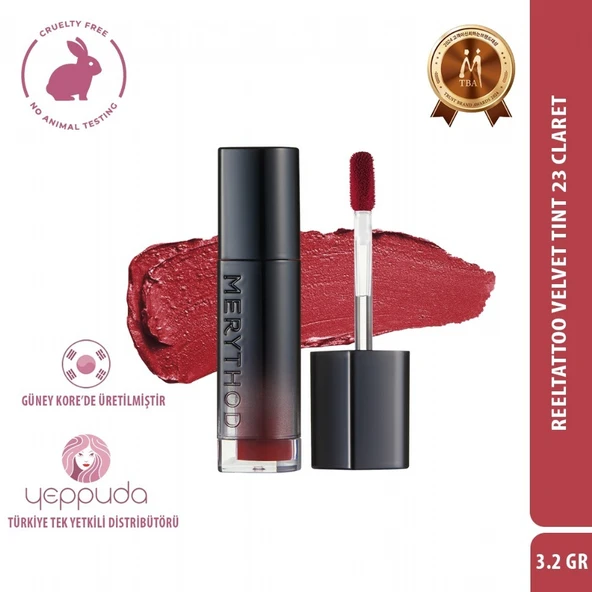 Merythod Reeltattoo Velvet Tint 23 Claret - Mat Bitişli Kadifemsi Dokulu Tint ürün görseli 1