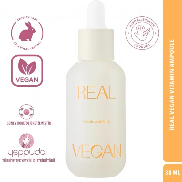 Klavuu Real Vegan Vitamin Ampoule - Niasinamid,B5,B7,B12,P ve C Vitaminleri İçeren Hiperpigmentasyon Karşıtı Ampul ürün görseli 1
