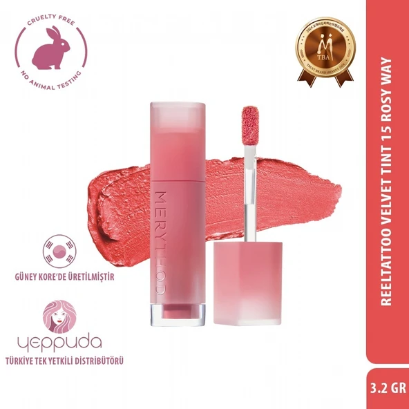 Merythod Reeltattoo Velvet Tint 15 Rosy Way - Mat Bitişli Kadifemsi Dokulu Tint ürün görseli 1