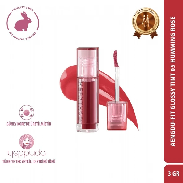 Merythod Aengdu-Fit Glossy Tint 05 Humming Rose - Yoğun Pigmentli Parlak Tint ürün görseli 1