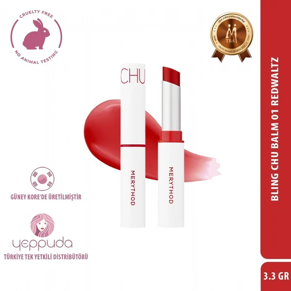 Merythod Bling Chu Balm 01 Redwaltz - Renkli Dudak Balmı ürün görseli 1