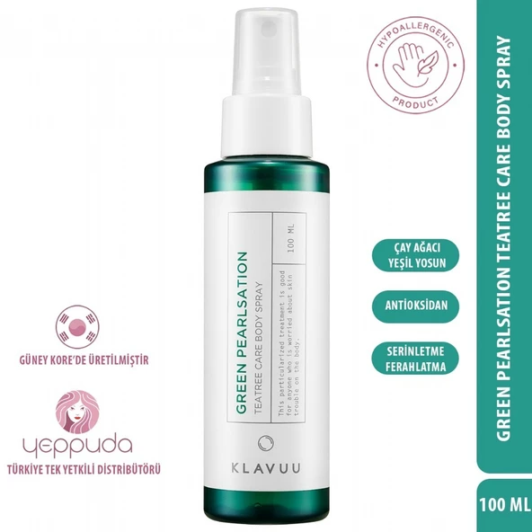 Klavuu Green Pearlsation Teatree Care Body Spray - Çay Ağacı Özlü Ferahlatıcı Vücut Spreyi ürün görseli 1