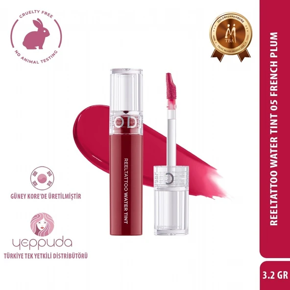 Merythod Reeltattoo Water Tint 05 French Plum - Gün Boyu Kalıcı Doğal Görünüm Sağlayan Tint ürün görseli 1