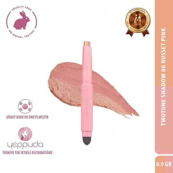 Merythod Twotone Shadow 06 Russet Pink - Çift Tonlu, Süngerli Far Kalemi ürün görseli 1