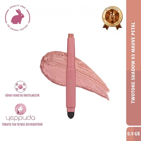 Merythod Twotone Shadow 03 Mauve Petal - Çift Tonlu, Süngerli Far Kalemi ürün görseli 1