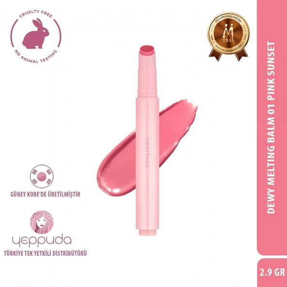 Merythod Dewy Melting Balm 01 Pink Sunset - Yoğun Nemlendirici ve Parlak Bitişli Dudak Balmı ürün görseli 1