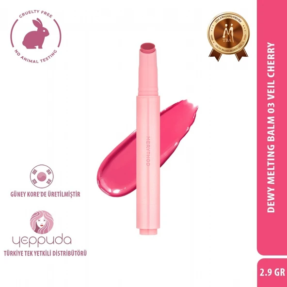 Merythod Dewy Melting Balm 03 Veil Cherry - Yoğun Nemlendirici ve Parlak Bitişli Dudak Balmı ürün görseli 1
