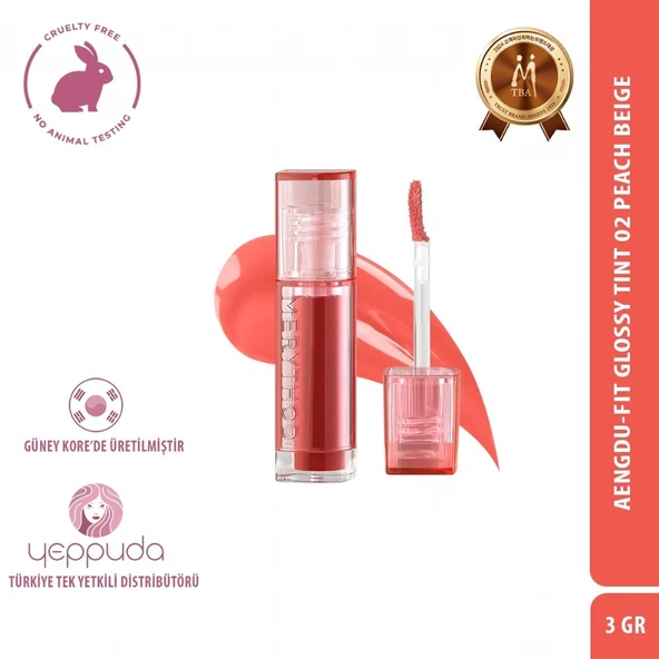 Merythod Aengdu-Fit Glossy Tint 02 Peach Beige - Yoğun Pigmentli Parlak Tint ürün görseli 1