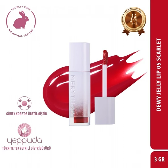 Merythod Dewy Jelly Lip 05 Scarlet - Parlak ve Nemli Görünüm Sağlayan Tint ürün görseli 1