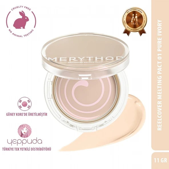 Merythod Reelcover Melting Pact 01 Pure Ivory SPF50+PA++++ - Yağlı Ciltler İçin Yüksek Kapatıcı Fondöten ürün görseli 1