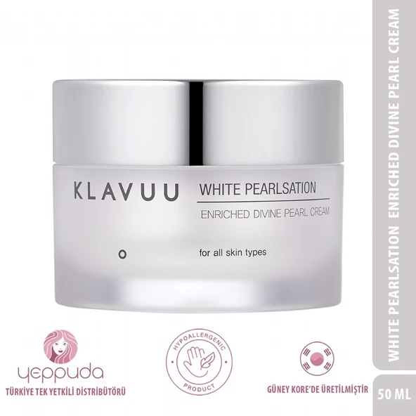 Klavuu White Pearlsation Enriched Divine Pearl Cream - Kore İncisi Özlü Kırışıklık Karşıtı ve Aydınlatıcı Krem ürün görseli 1