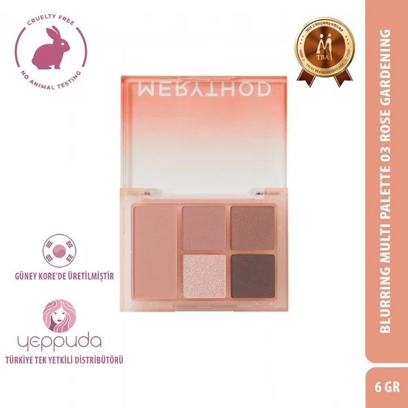 Merythod Blurring Multi Palette 03 Rose Gardening - Mat, Işıltılı ve Glitter İçeren Çok Yönlü Allık ve Far Paleti ürün görseli 1